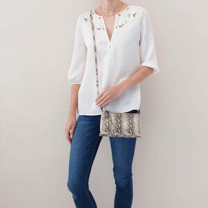 HOBO Cadence Glam Womens Genuine Leather Crossbody Bag One Size Snakeskin